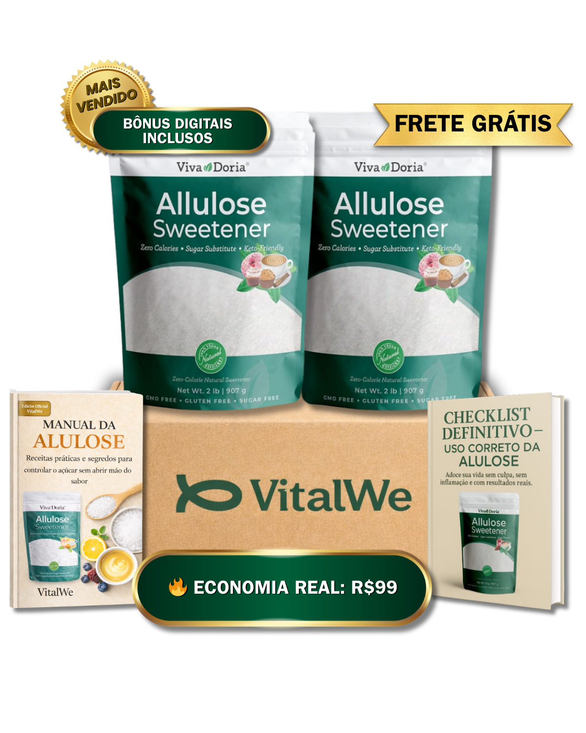 Alulose em Pó – Açúcar Raro Zero Calorias