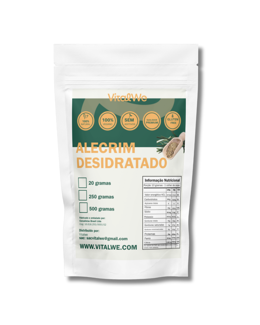 Alecrim Orgânico – A Erva que a Natureza Usou por Milênios 250g Vitalwe