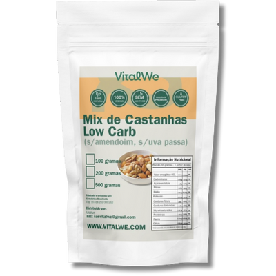 Mix de Castanhas Low Carb (s/ amendoim, s/ uva passa) 200g Vitalwe