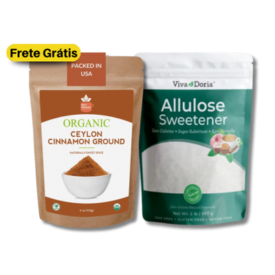 Alulose 340gr + Canela Ceylon ( Ceilão) 113gr Frete Gratis