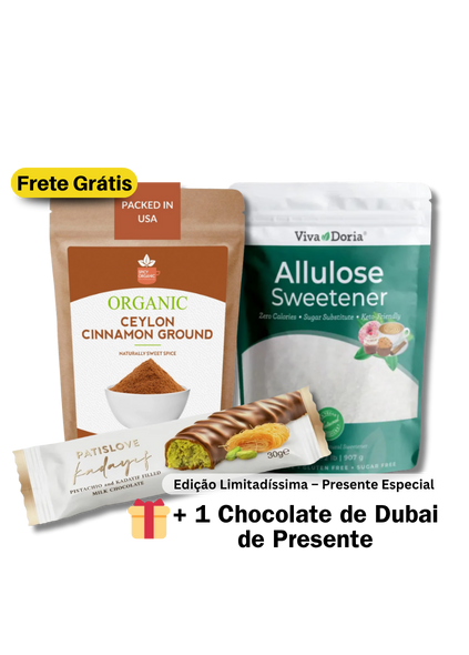 Alulose 907gr + Canela Ceylon ( Ceilão) 113gr Frete Gratis