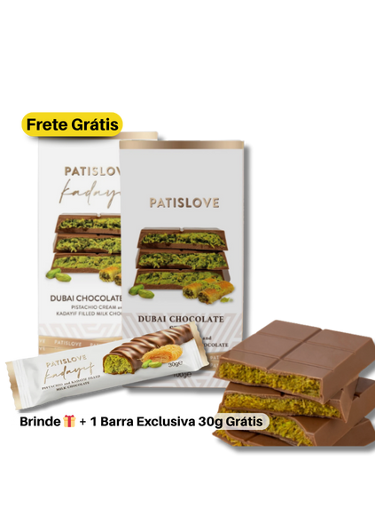 Kit 2 Chocolates Premium Dubai – Pistache & Kadaif (100g cada) – Edição Limitadíssima