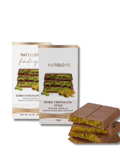 Kit 2 Chocolates Premium Dubai – Pistache & Kadaif (100g cada) – Edição Limitadíssima