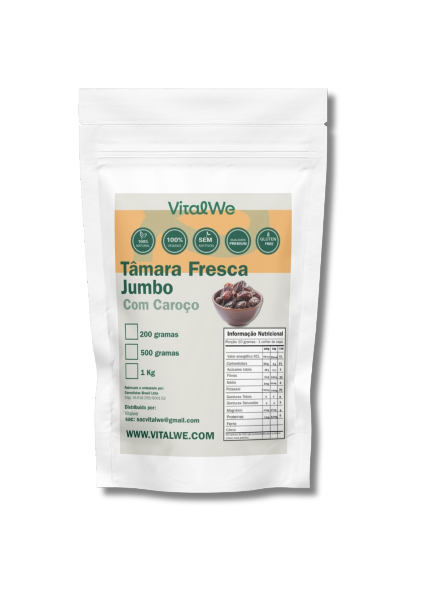 Tâmara Fresca Jumbo com Caroço  1Kg – VitalWe