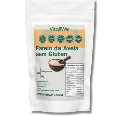 Farelo de Aveia sem Glúten 1kg Vitalwe