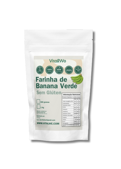 Farinha de Banana Verde 1kg Vitalwe