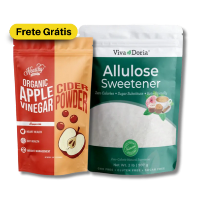 Kit Adoce Sem Culpa — Alulose 907 g + Vinagre de Maçã em Pó Orgânico 226 g | Frete Grátis