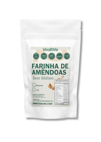 Farinha de Amêndoas Pura Sem glúten 1kg Vitalwe