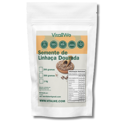 Semente de Linhaça Dourada 1kg  Vitalwe