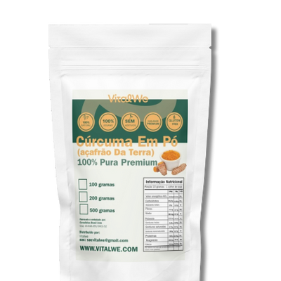 Cúrcuma Em Pó (Açafrão Da Terra) 100% Pura Premium 1kg Vitalwe