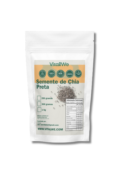 Semente de Chia Preta 1kg Vitalwe