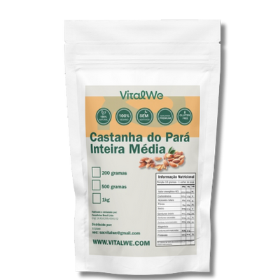 Castanha do Pará Inteira Média 500g Vitalwe