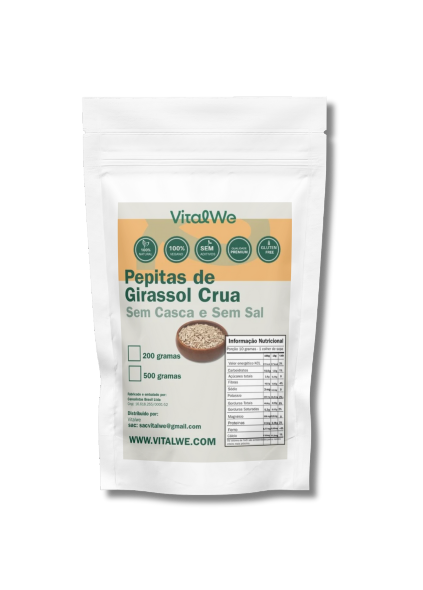 Pepitas de Girassol Crua Sem Casca e Sem Sal 1kg Vitalwe