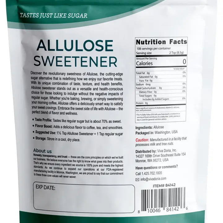 Alulose Zero Calorias Sabor Real de Açúcar 907 gramas