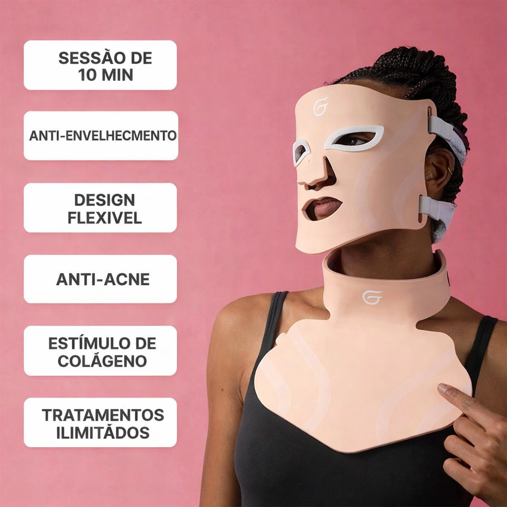 Máscara LED Facial Premium – Tratamento Completo de Pele em Casa