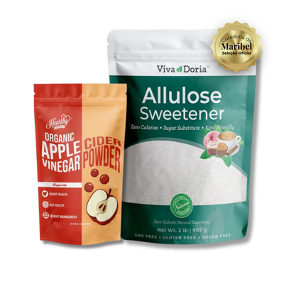 Kit Adoce Sem Culpa — Alulose 907 g + Vinagre de Maçã em Pó Orgânico 226 g | Frete Grátis