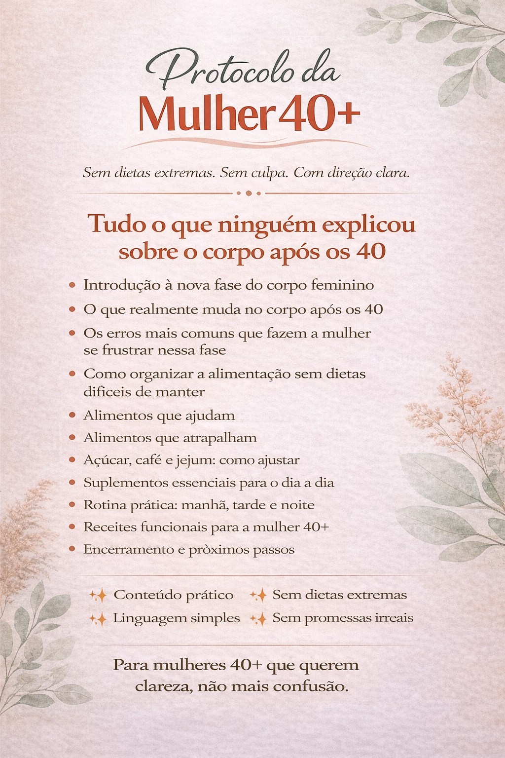 Protocolo da Mulher 40+  - Rotina Alimentar para a Nova Fase da Mulher