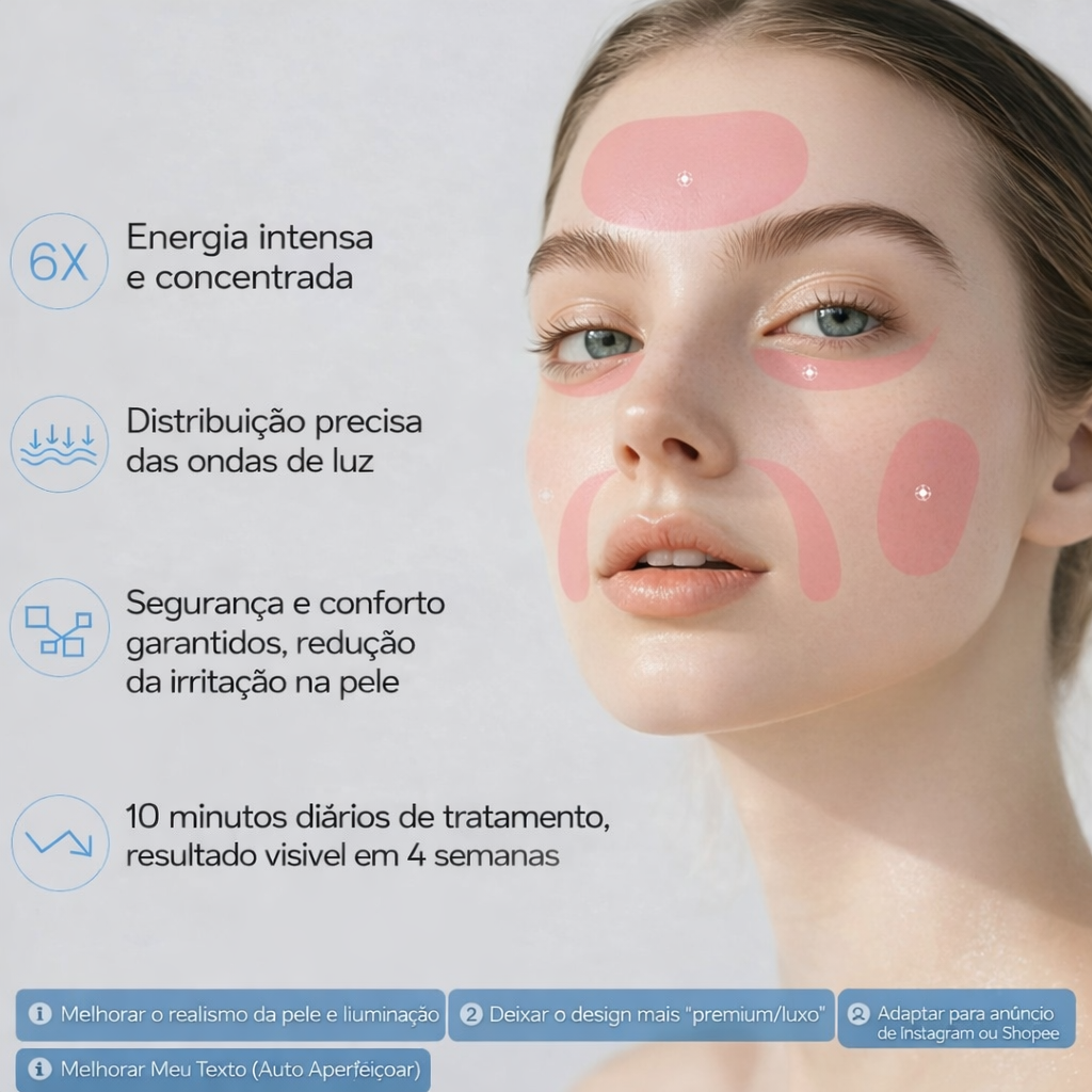 Máscara LED Facial Essencial – Cuidados de Pele em Casa