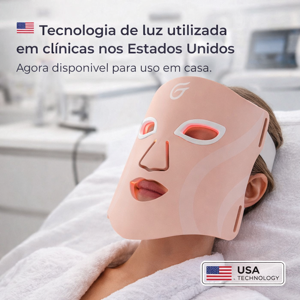 Máscara LED Facial Premium – Tratamento Completo de Pele em Casa