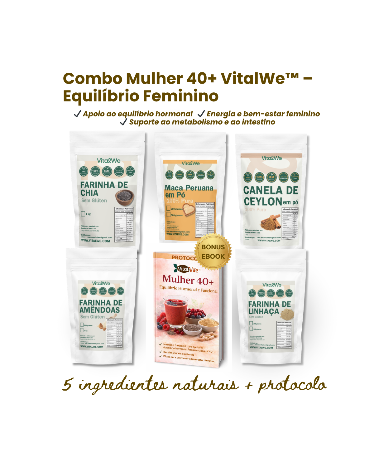 Combo Mulher 40+ VitalWe™ – Equilíbrio Feminino