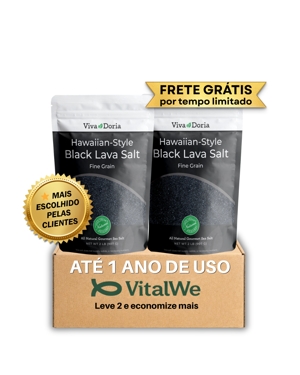 Sal Negro Vulcânico do Havaí (Black Lava Salt) – Seleção VitalWe