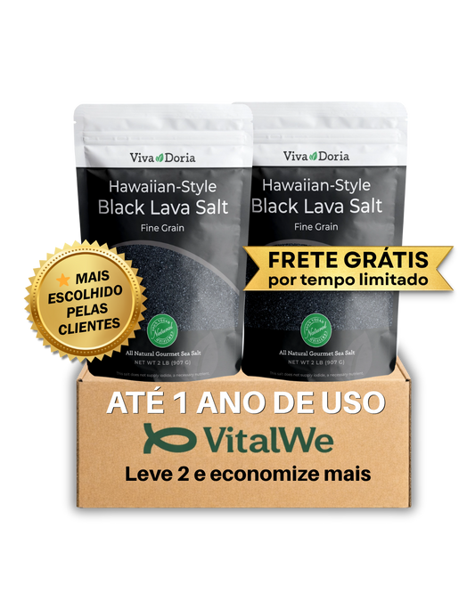 Combo Sal Negro Vulcânico do Havaí (2 Pacotes – 1,8kg) 🔥 Mais Vendido
