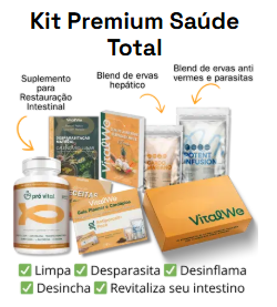 Kit de Desparasitacão Natural Premium - Blend Antiparasitario Adulto + Blend Hepatico + Pro Vital