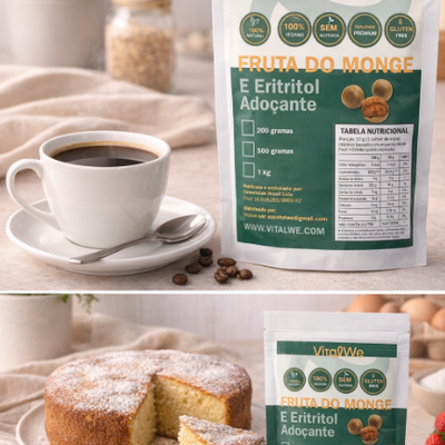 ALULOSE muito cara? Monk Fruit & Eritritol VitalWe – Adoçante Natural 500g