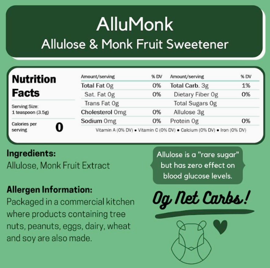 AlluMonk – Substituto de Açúcar 1:1 (Alulose + Monk Fruit)