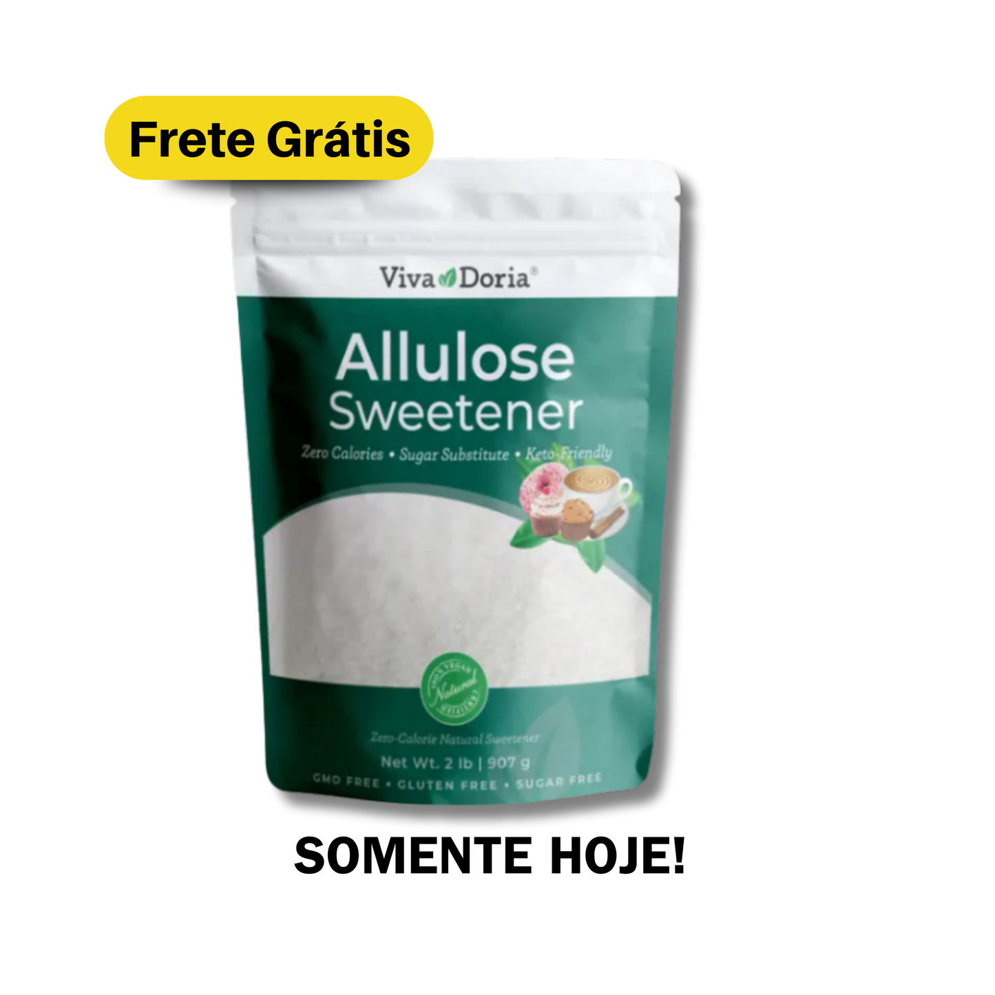 Alulose – Açúcar Raro Funcional com Zero Calorias e Ação Metabólica (907g)