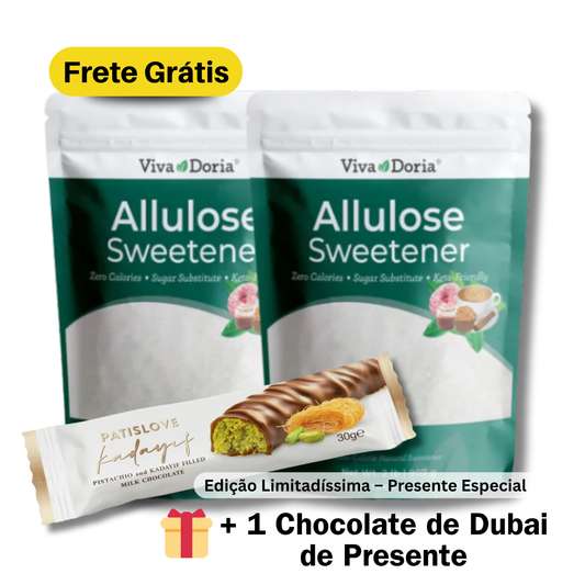 Alulose – Açúcar Raro Funcional com Zero Calorias e Ação Metabólica - 2 pacotes de 907g(cada)