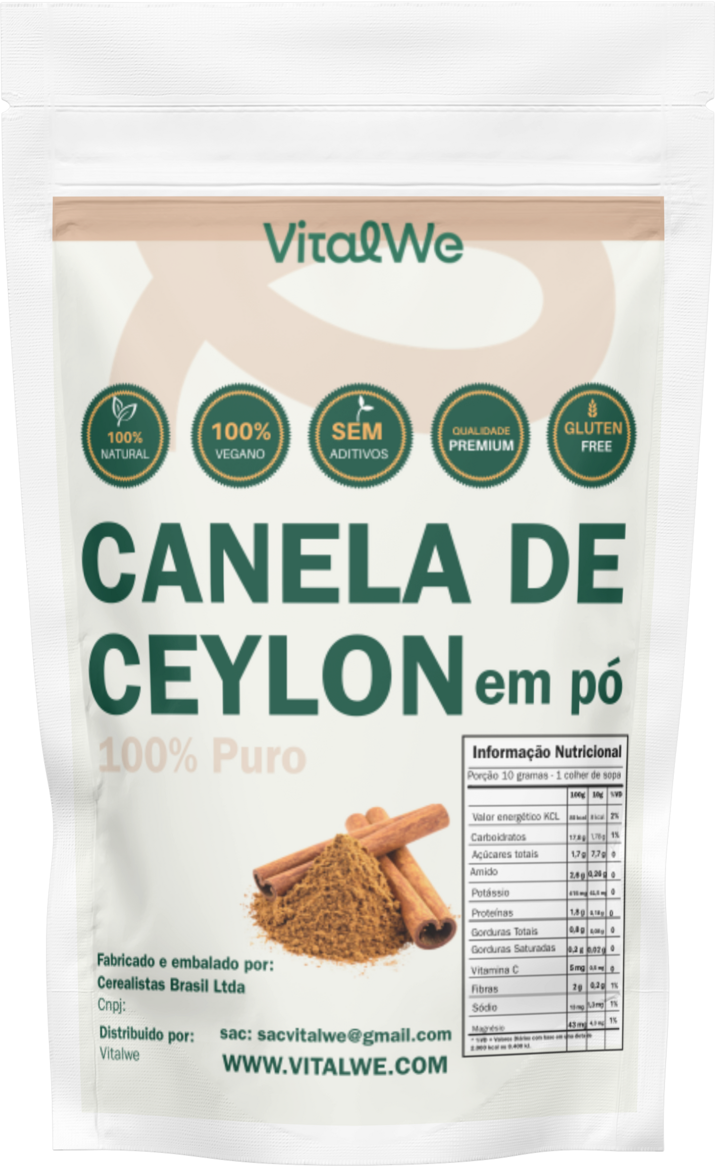 Canela Ceylon VitalWe — Apoio Metabólico Natural (50g)