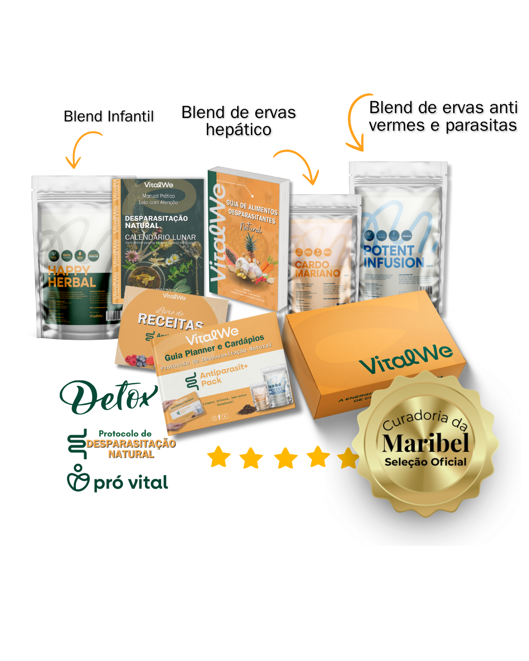 Kit de Desparasitacão Natural  - Blend Antiparasitario Adulto + Blend Hepatico + Blend  Antiparasitario  Infantil