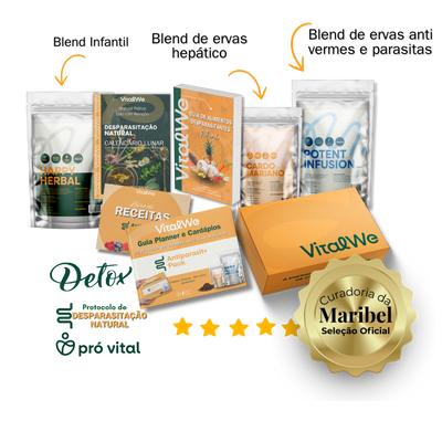 Kit de Desparasitacão Natural  - Blend Antiparasitario Adulto + Blend Hepatico + Blend  Antiparasitario  Infantil