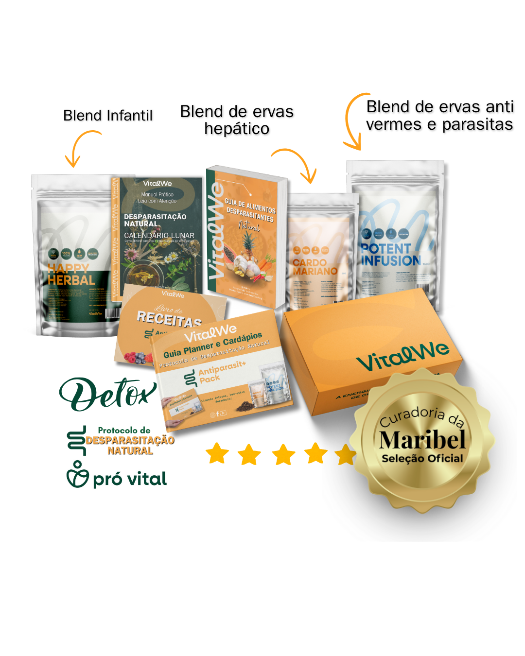 Kit de Desparasitacão Natural  - Blend Antiparasitario Adulto + Blend Hepatico + Blend  Antiparasitario  Infantil