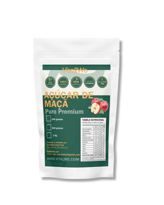 Açúcar de Maçã Puro 100% Natural 200g  VitalWe