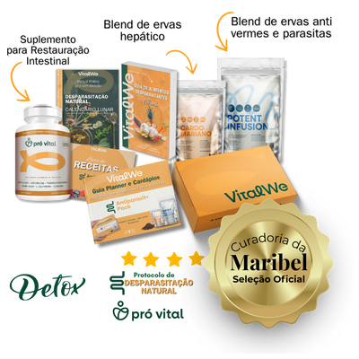 Kit de Desparasitacão Natural Premium - Blend Antiparasitario Adulto + Blend Hepatico + Pro Vital
