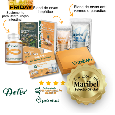 Kit de Desparasitacão Natural Premium - Blend Antiparasitario Adulto + Blend Hepatico + Pro Vital