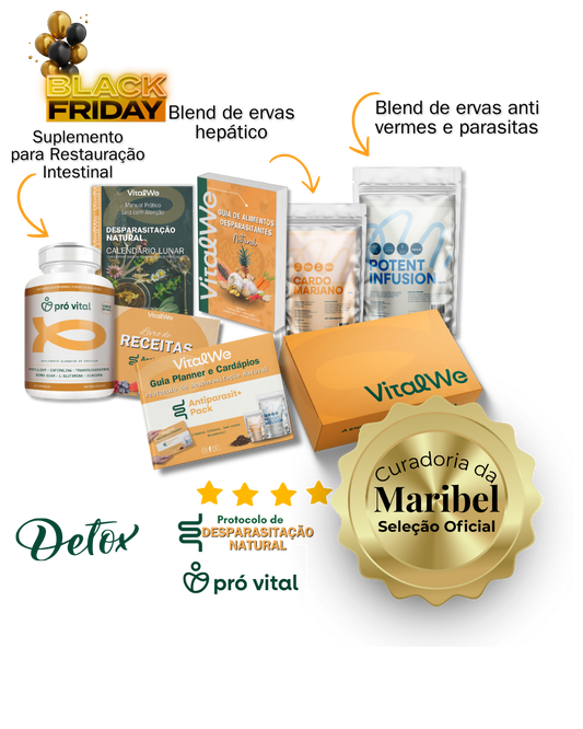 Kit de Desparasitacão Natural Premium - Blend Antiparasitario Adulto + Blend Hepatico + Pro Vital