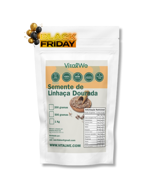 Semente de Linhaça Dourada 1kg  Vitalwe