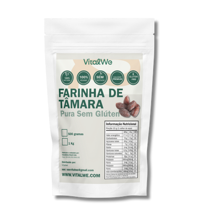 Farinha de Tâmara Pura Sem Glúten 1 kg VitalWe