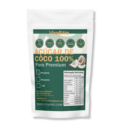Açúcar de Coco 100% Puro Premium 1 kg VitalWe