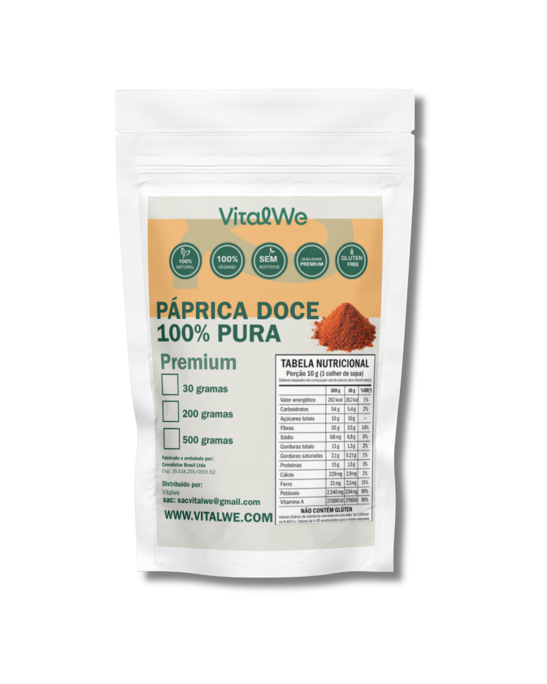 Páprica Doce 100% Pura – 500g | Vitalwe