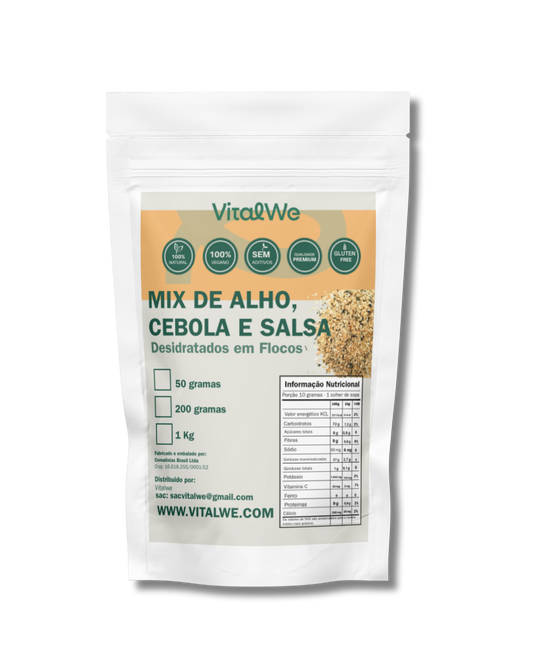 A Divina Trindade — Mix de Alho, Cebola e Salsa Desidratados 200g Vitalwe