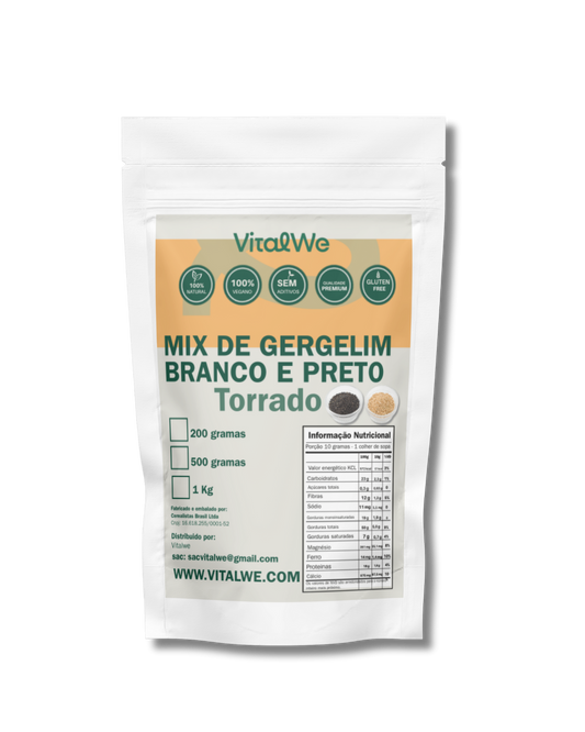 Mix de Gergelim Branco e Preto Torrado 1kg Vitalwe