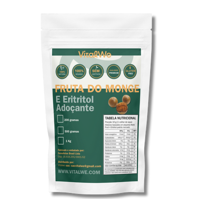 ALULOSE muito cara? Monk Fruit & Eritritol VitalWe – Adoçante Natural 500g